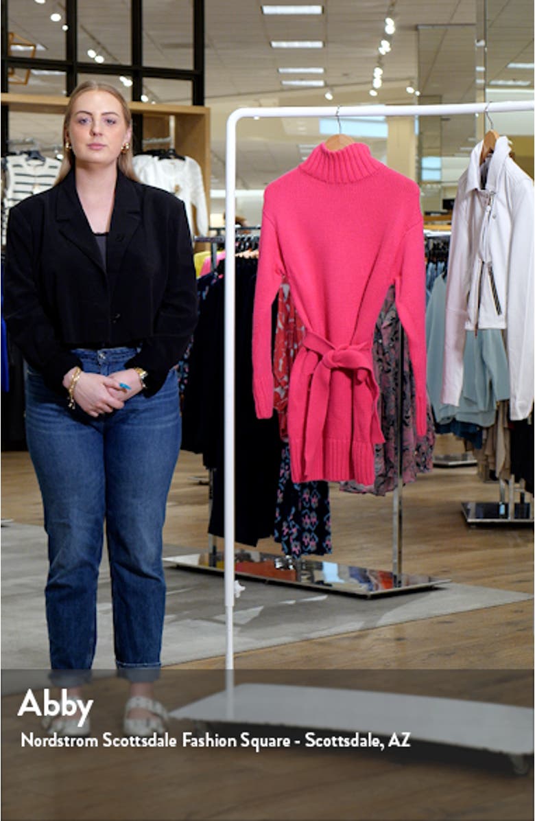 Tie Belt Long Sleeve Sweater Minidress, sales video thumbnail