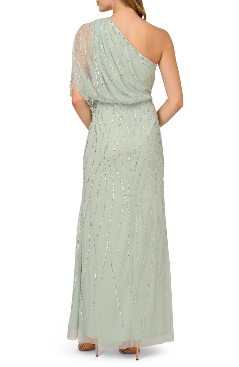 Adrianna Papell Sequin One-Shoulder Gown, Alternate, color,