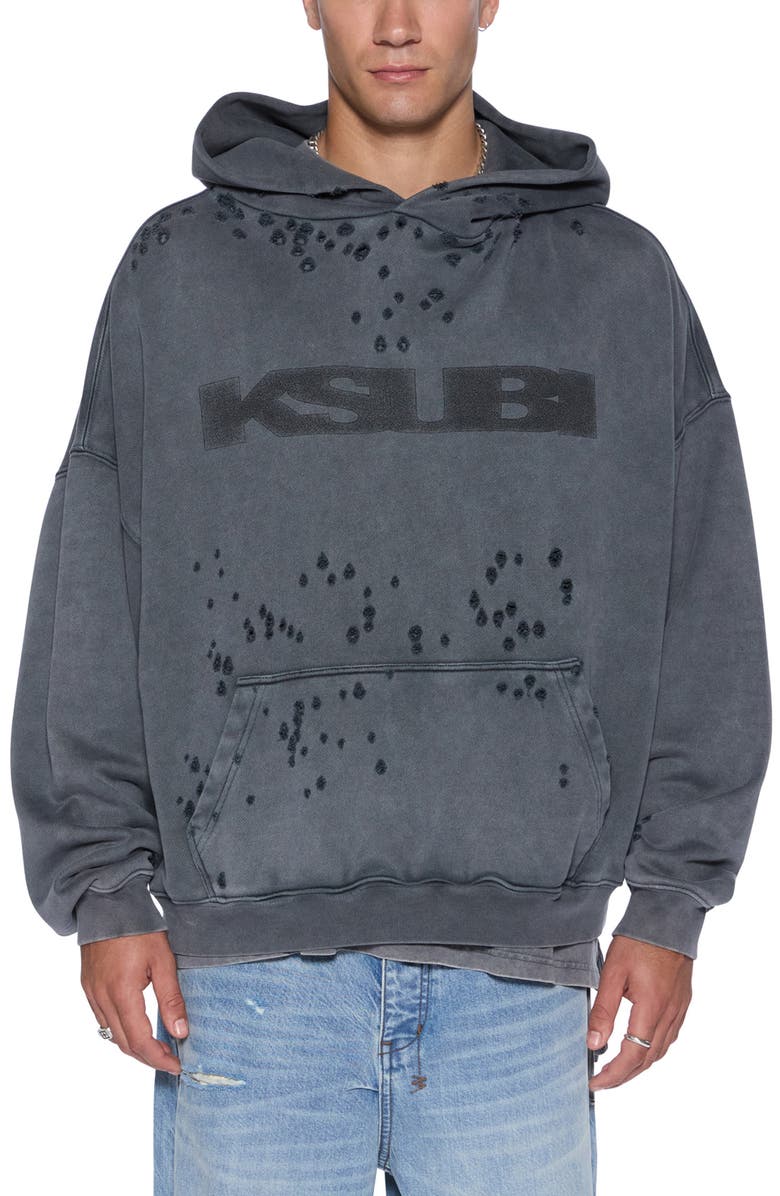 Ksubi Blasted Ekcess Oversize Hoodie, Main, color,
