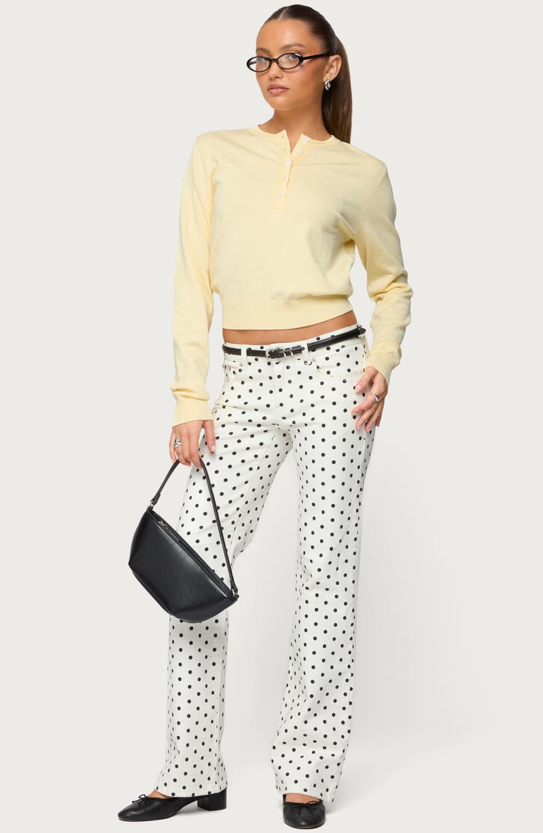 EDIKTED Yolana Henley Sweater, Alternate, color, Yellow