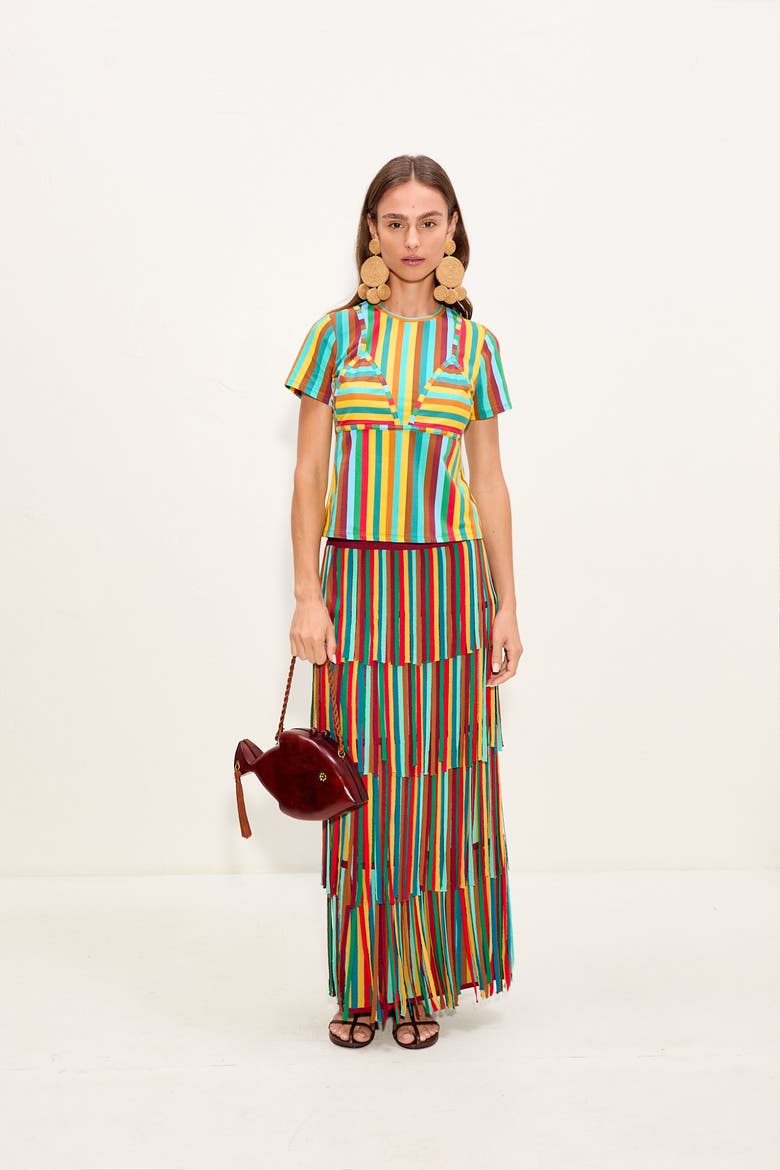Kini Striped T-Shirt, Main, color, Vibrant Multi Stripe