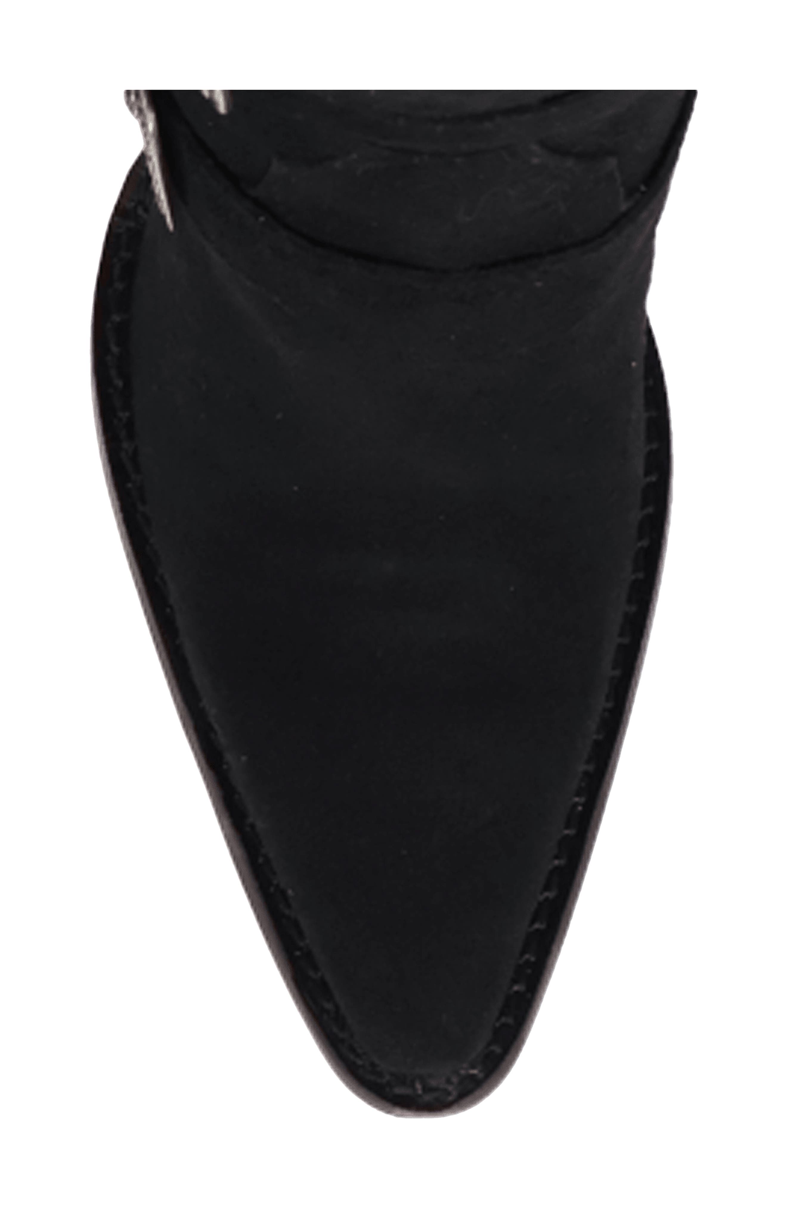 Bucked Off Leopard Print Leather Western Boot, Alternate, color, BLACK