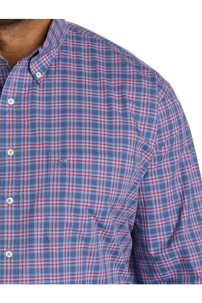 Big & Tall Check Poplin Sport Shirt, Alternate, color, HARBOR PLAID