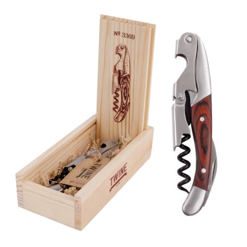Twine Wooden Handled Double-hinged Corkscrew In Wood