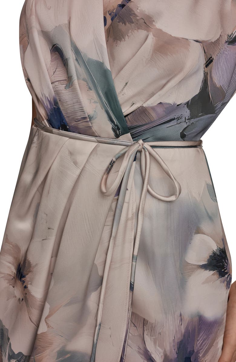 Donna Karan New York Floral Sleeveless Faux-Wrap Dress, Alternate, color, 