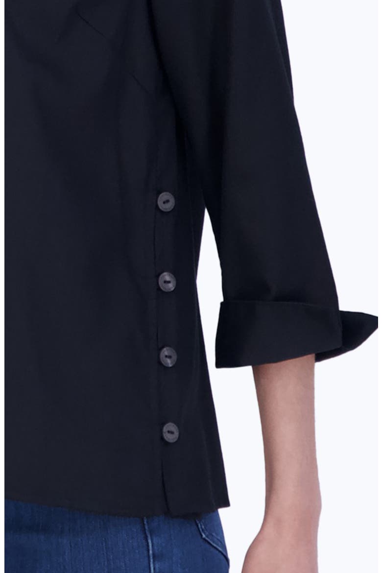 Beatrice Side Button Accent Shirt, Alternate, color, BLACK
