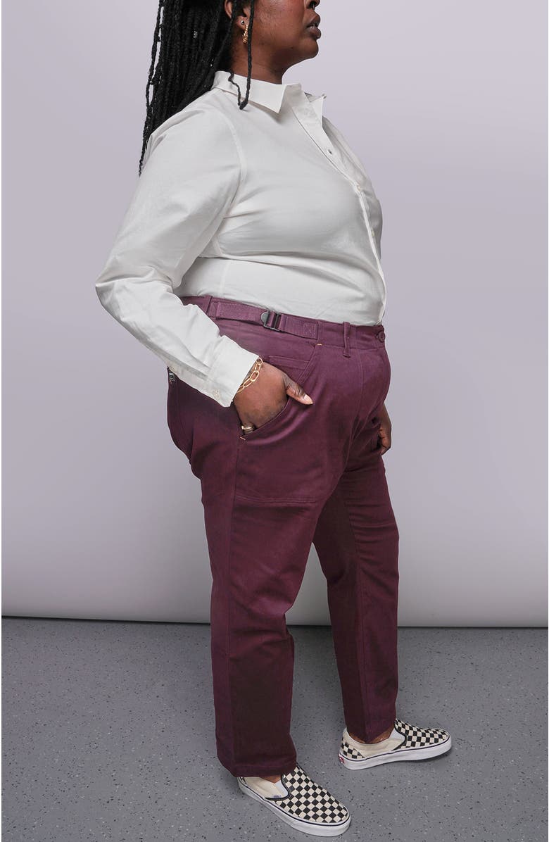 WILDFANG The Essential Cotton Twill Utility Pant, Alternate, color, Merlot