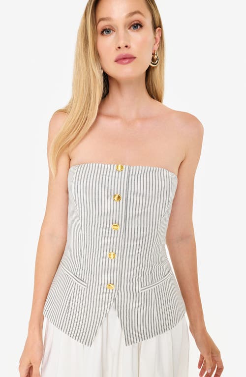 Cami Nyc Nineveh Stripe Strapless Cotton & Linen Top