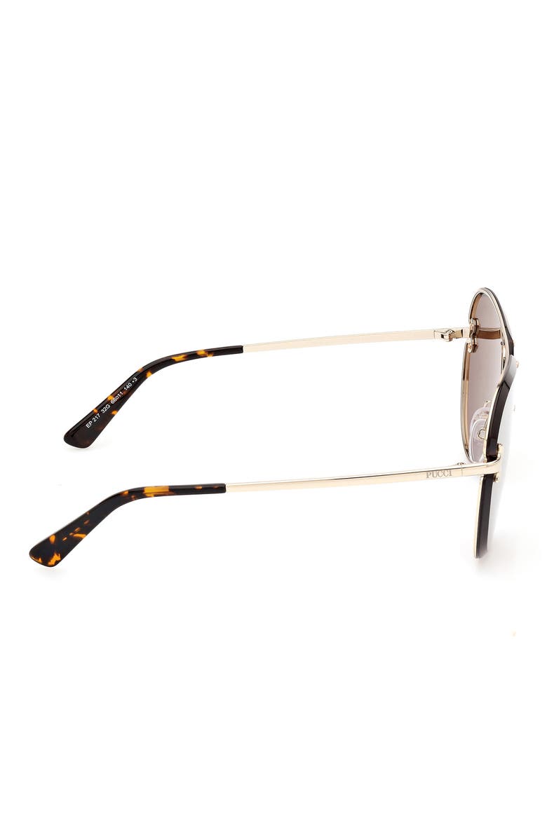 66mm Oversize Pilot Sunglasses, Alternate, color, GOLD / BROWN MIRROR