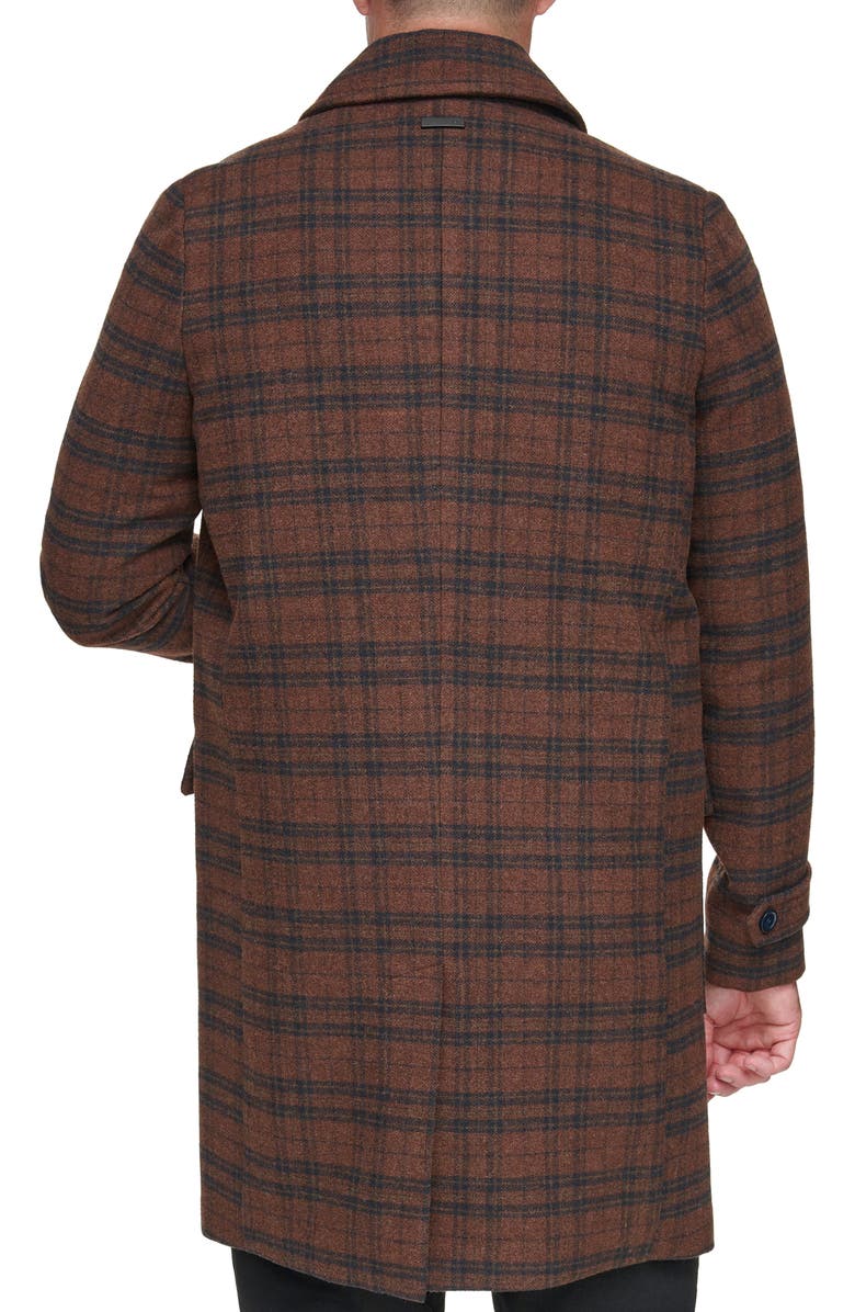 Andrew Marc Bexar Plaid Wool Blend Overcoat, Alternate, color, 