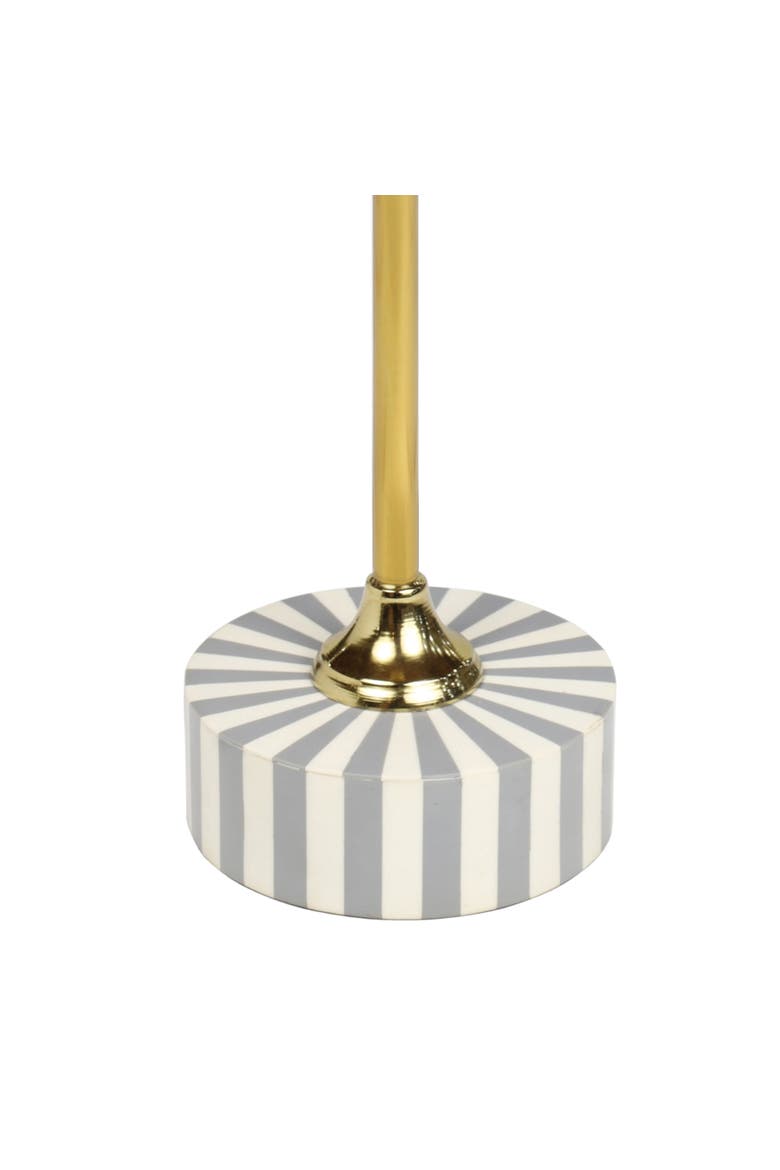 Calix Art Deco Metal/Resin Sunburst Round Drink Table, Alternate, color, Gray/White
