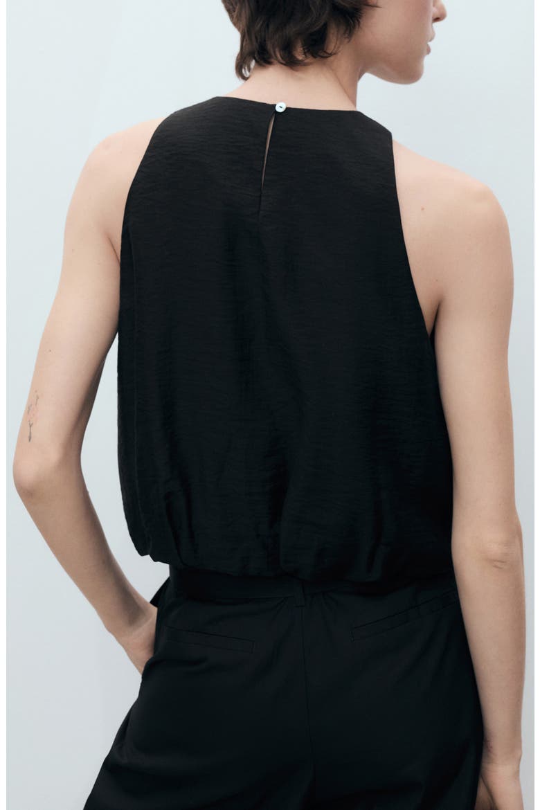 Bubble Hem Sleeveless Top, Alternate, color, BLACK