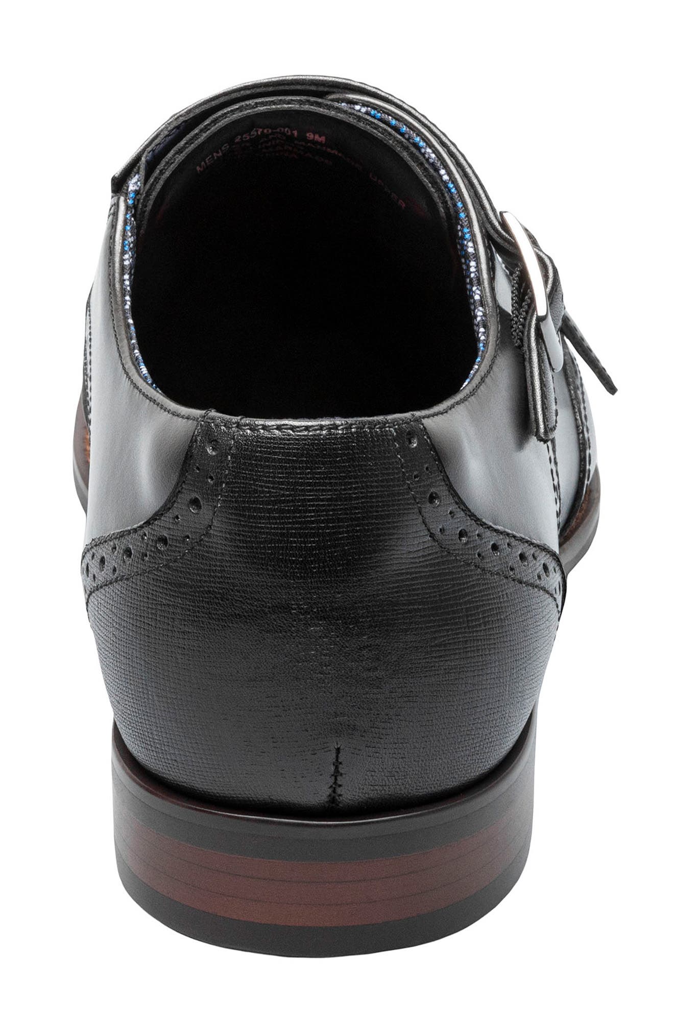 Stacy Adams Karson Wingtip Double Monk Strap Shoe, Alternate, color, Black