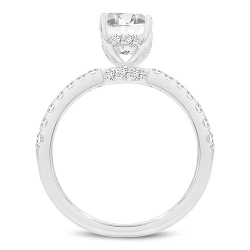 Luvmyjewelry Amara 14k White Gold Emerald Cut Hidden Halo Lab Grown Diamond Engagement Ring In 14k White Gold