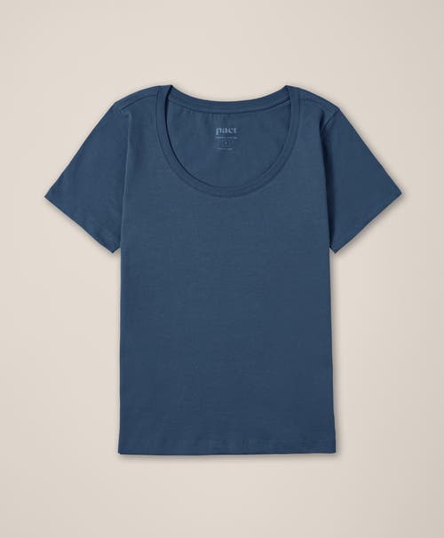 Pact Organic Cotton Softspun Scoop Neck Tee In Blue