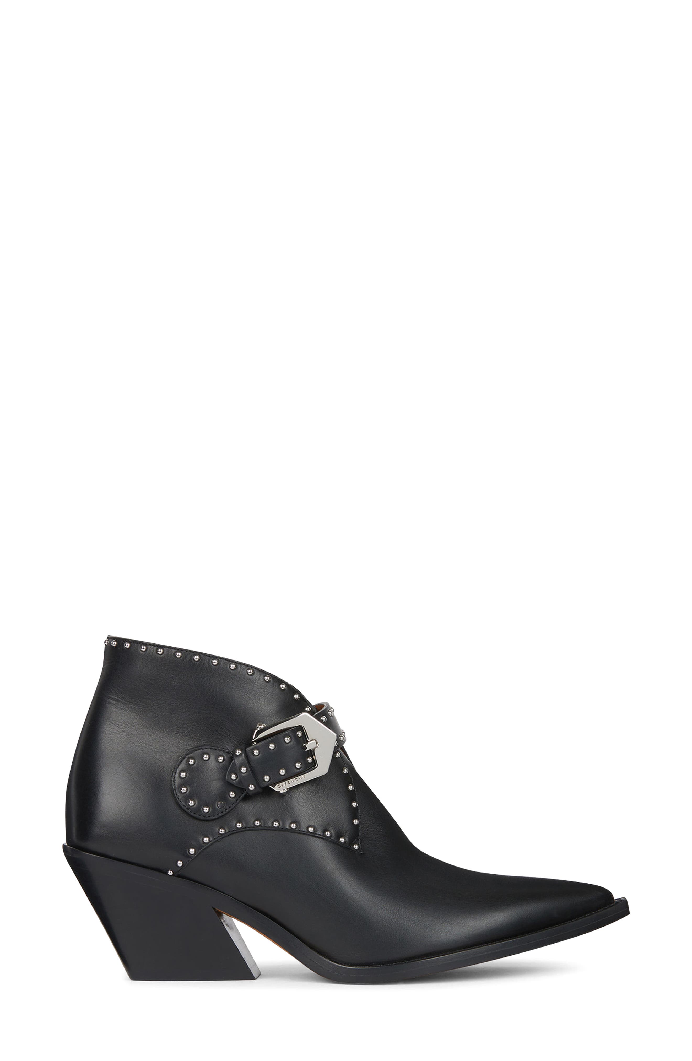 Elegant Studs Pointy Toe Boot, Alternate, color, BLACK