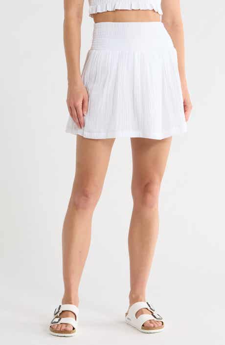 Vitamin A® Costa Organic Cotton Smocked Cover-Up Miniskirt