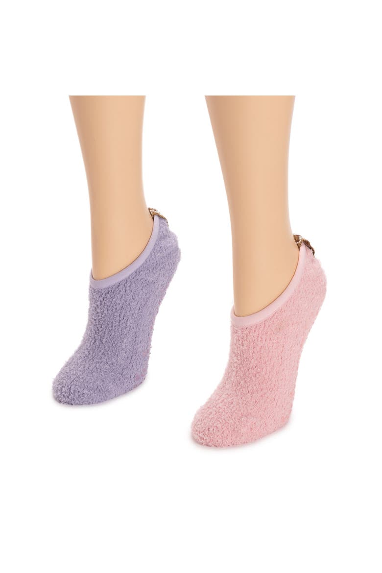 Women's 2 Pair Pack Low Cut Footie Cozy Socks, Alternate, color, Violet Pink