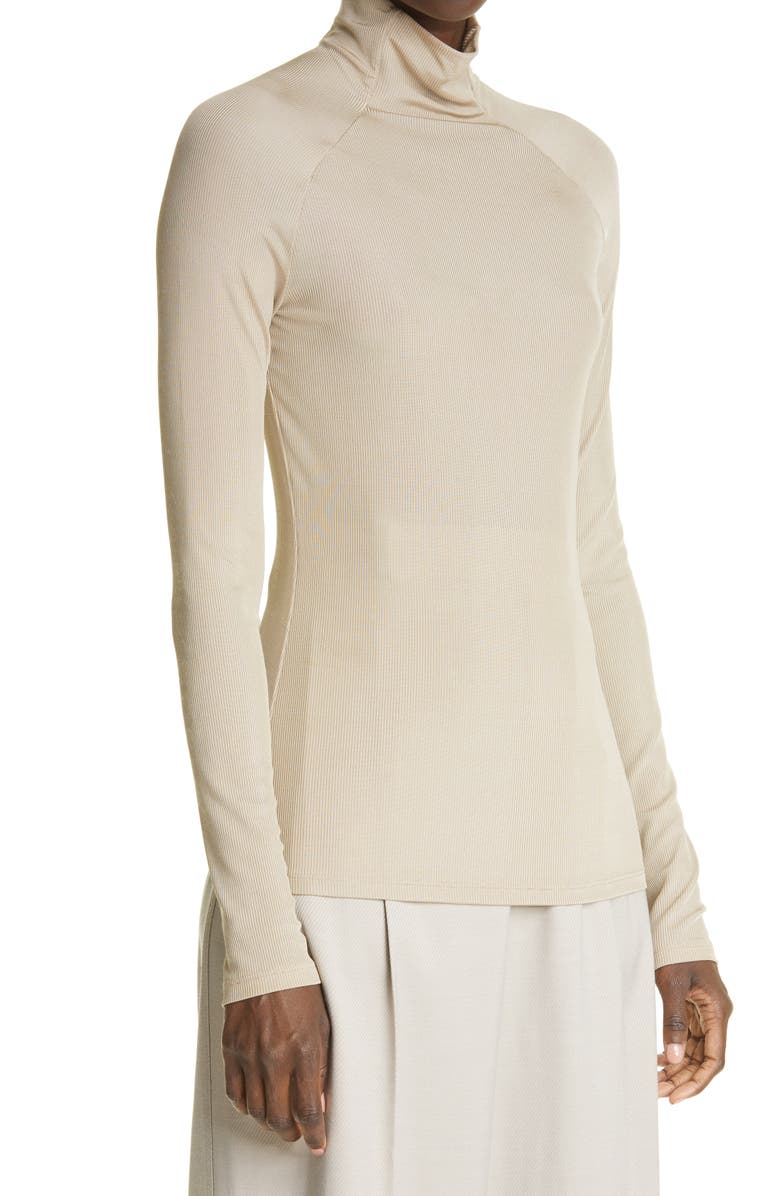 St. John Collection Long Sleeve Rib Turtleneck, Alternate, color, 