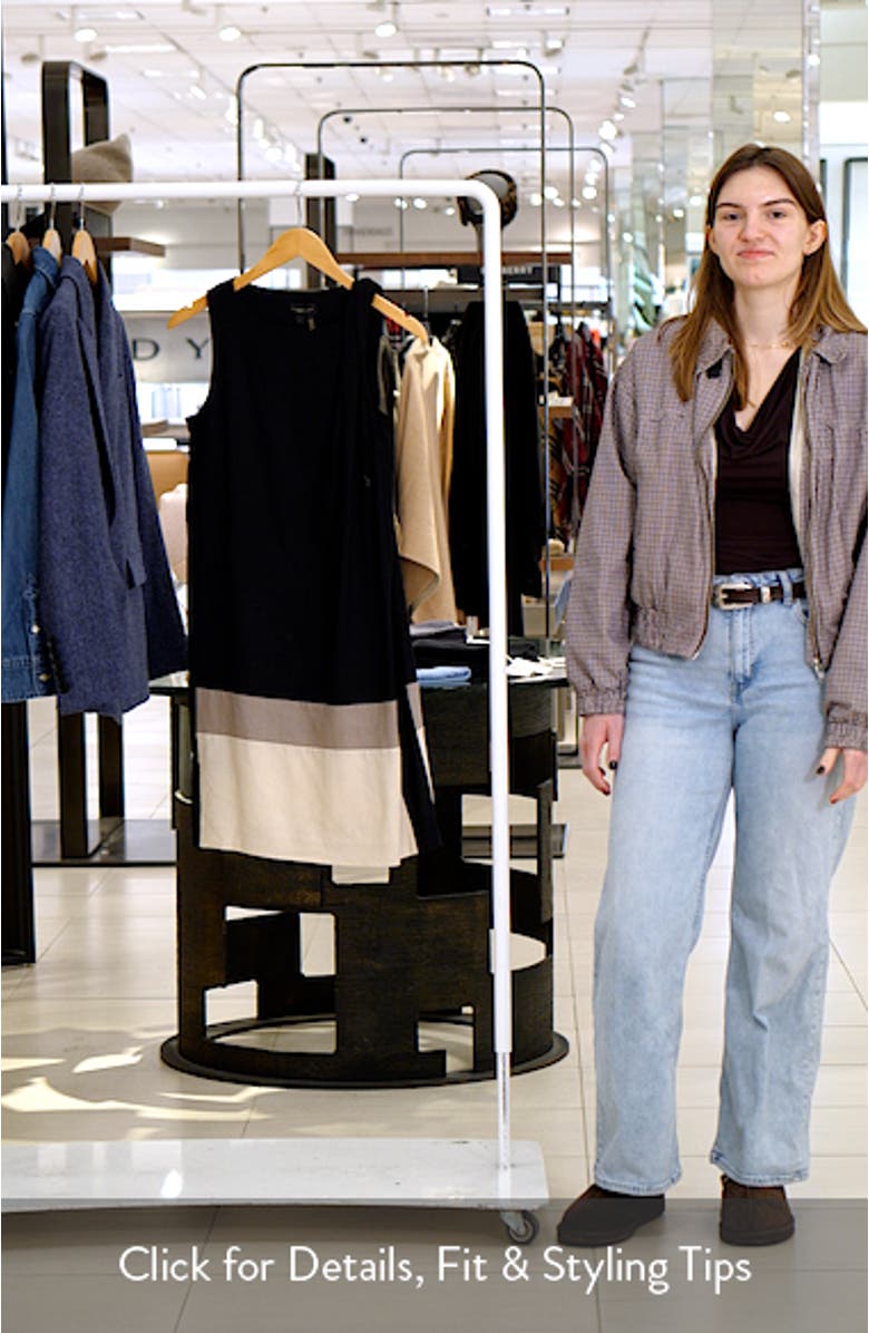 Linen-Blend Color-Block Shift Dress, sales video thumbnail