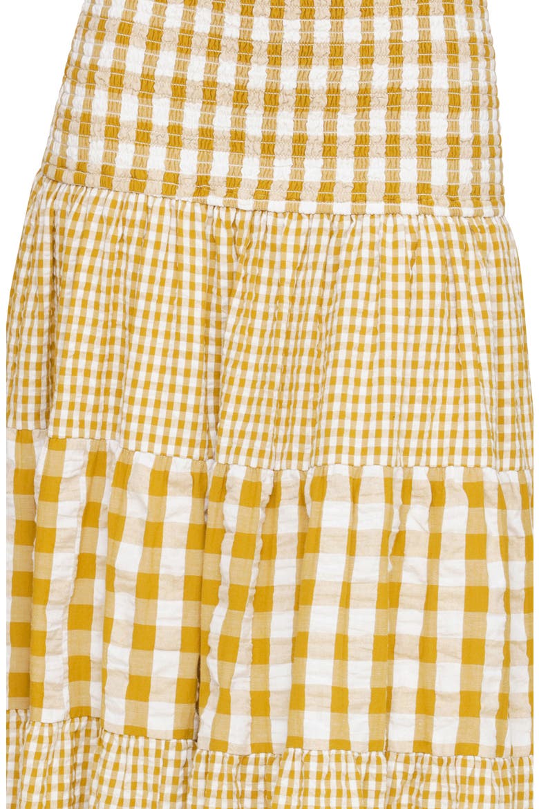 Mixed Print Tiered Cotton Gingham Maxi Skirt, Alternate, color, OLIO GINGHAM
