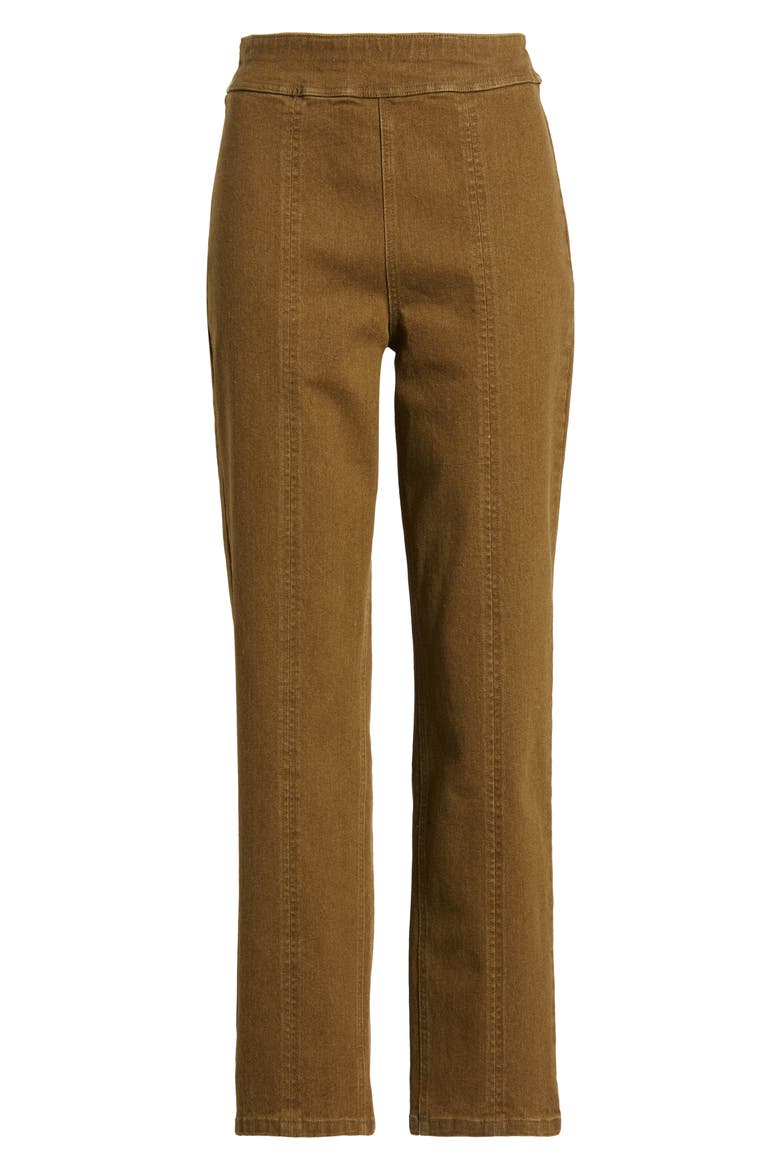 High Waist Straight Leg Denim Leggings, Alternate, color, OLIVE NIGHT
