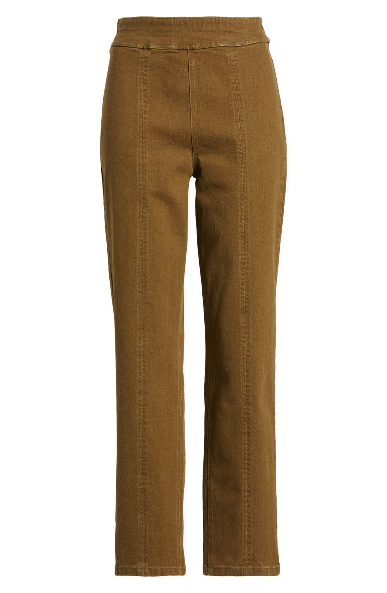 Hue High Waist Straight Leg Denim Leggings, Alternate, color, Olive Night