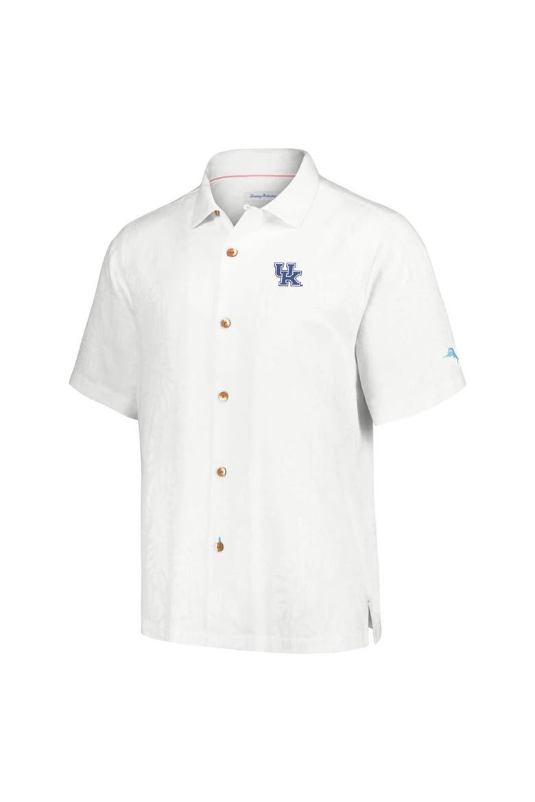Men's Tommy Bahama Cream Kentucky Wildcats Castaway Game Camp Button-Up Shirt, Alternate, color, Cream