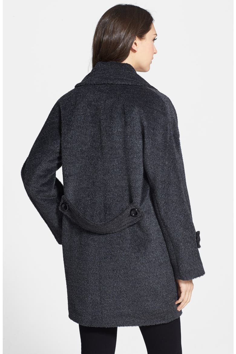 'Nancy' Double Breasted Wool & Alpaca Blend Coat, Alternate, color, CHARCOAL