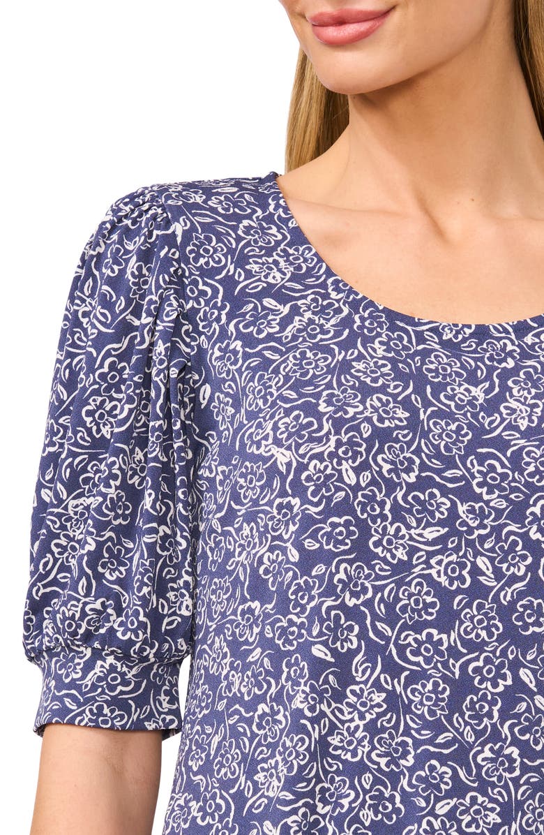 CeCe Floral Print Puff Sleeve Top, Alternate, color, 