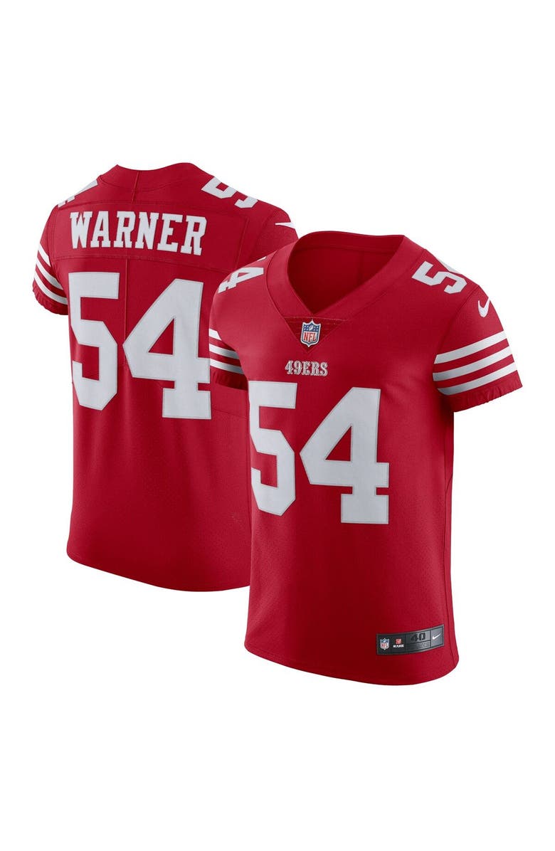 Nike Men's Nike Fred Warner Scarlet San Francisco 49ers Vapor Elite Jersey, Main, color, 