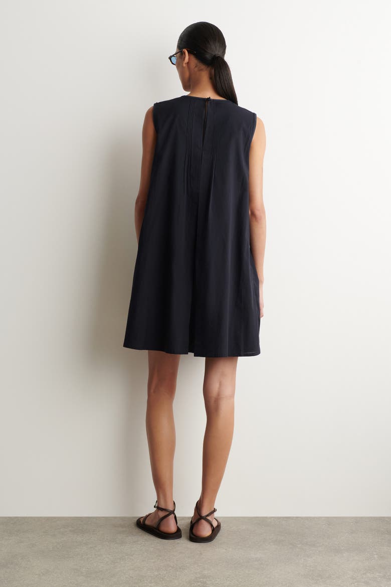 Layered Pintucked Mini Dress, Alternate, color, NAVY