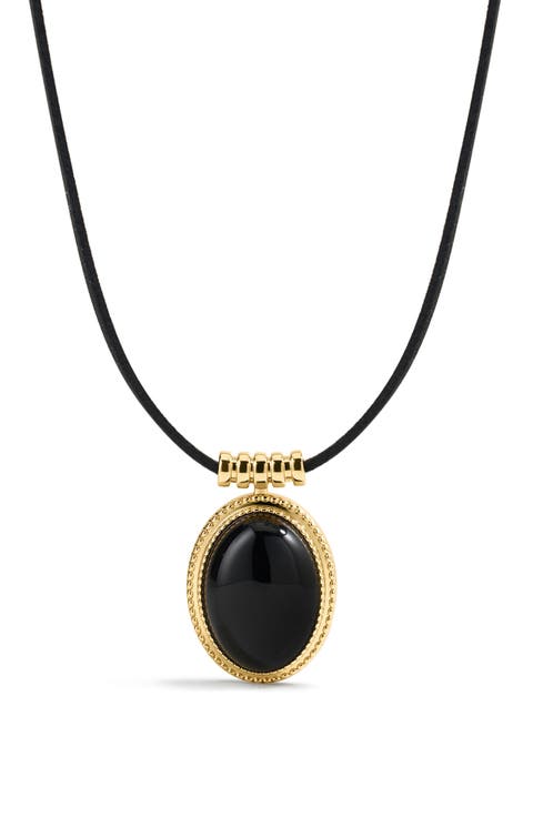 The Midnight Mesa Black Agate Pendant Necklace