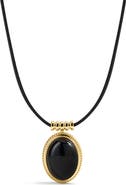Luv AJ The Midnight Mesa Black Agate Pendant Necklace