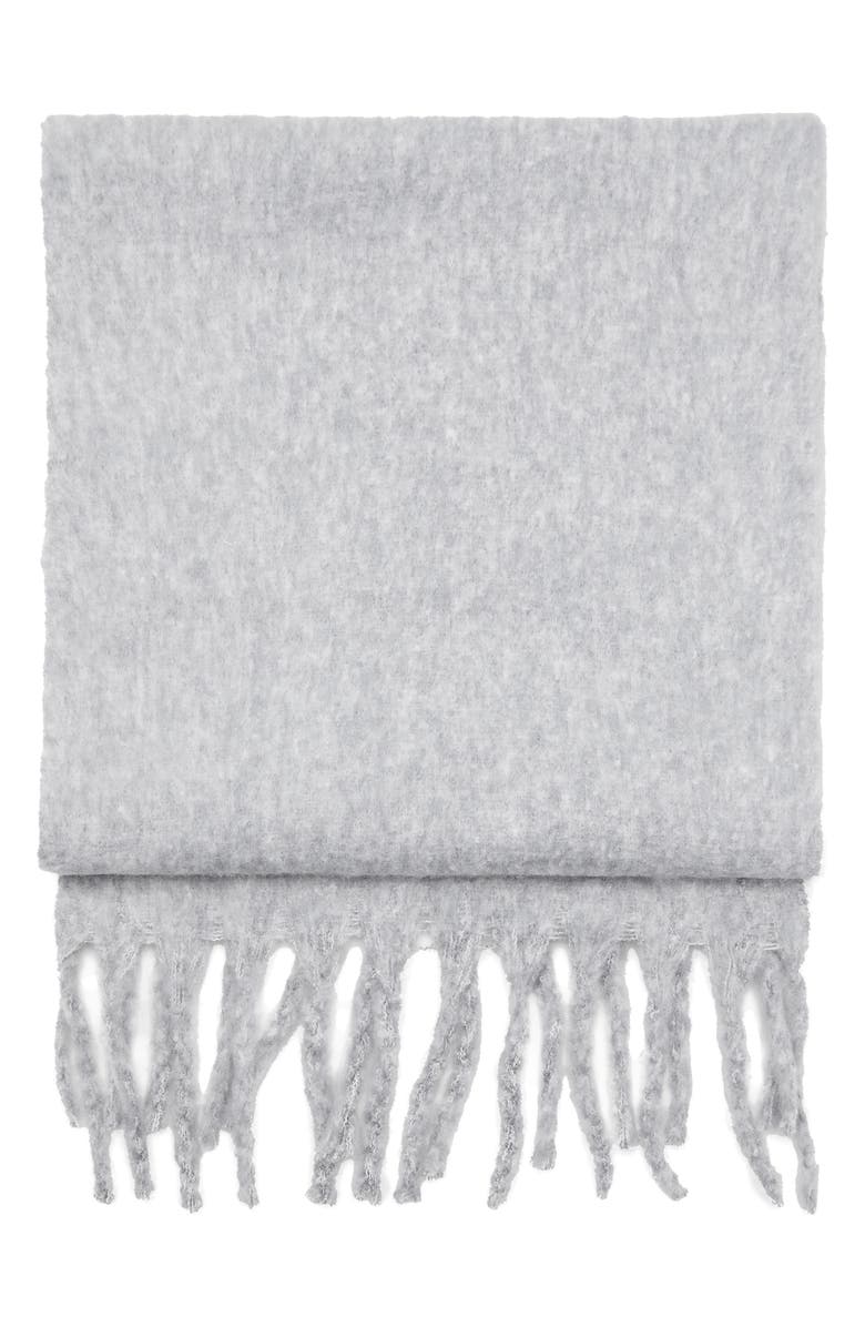 MANGO TEEN Knit Fringe Scarf, Main, color, Grey