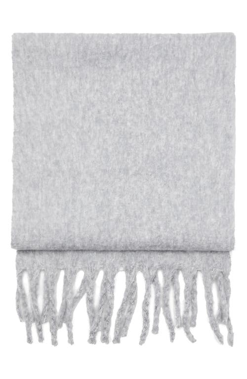 Mango Teen Knit Fringe Scarf In Gray