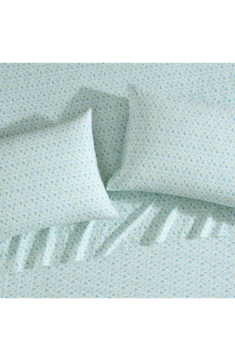 Laura Ashley Evie 200 Thread Count Cotton Percale Sheet Set, Alternate, color, Blue