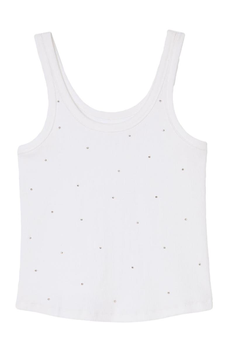 SANDRO Jersey tank with rhinestones, Alternate, color, White