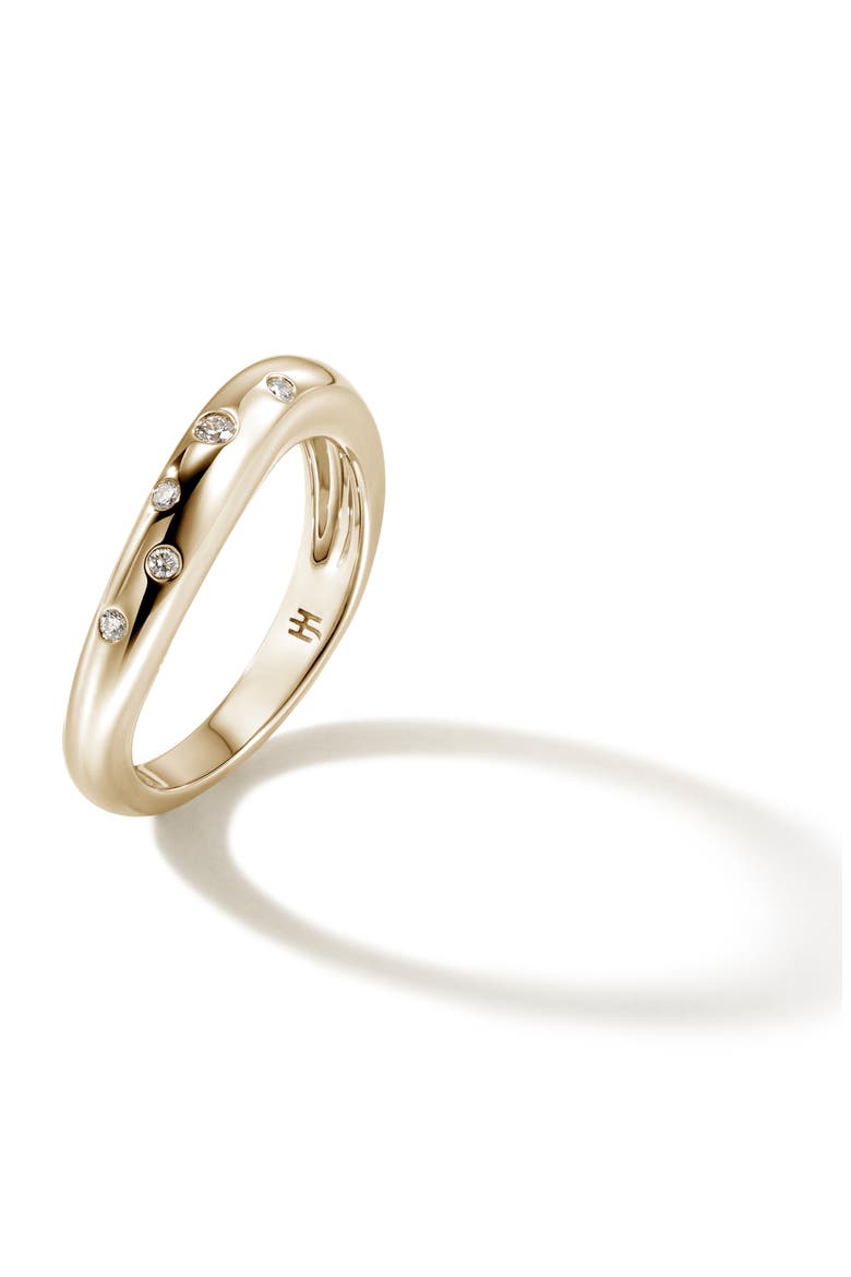 Surf 14K Gold Scattered Diamond Ring, 3.8mm, Alternate, color, GOLD