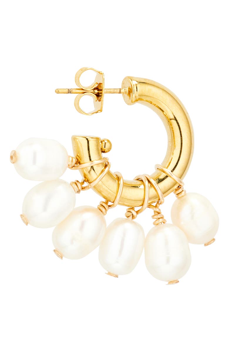 Éliou Calvin Pearl Embellished Hoop Earrings, Alternate, color,