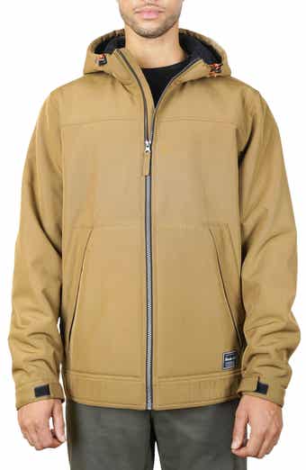HAWKE & CO Water-Resistant Hooded Softshell Bonded Faux Shearling Lined Jacket