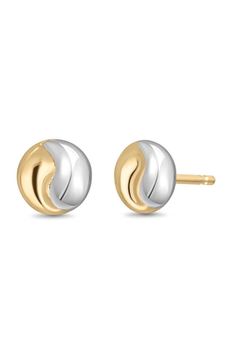 14K Gold Two-Tone Stud Earrings, Main, color, 14K TWO TONE GOLD