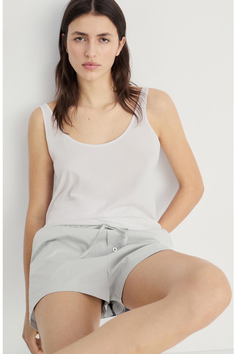 Stripe Pajama Shorts, Alternate, color, AQUA GREEN