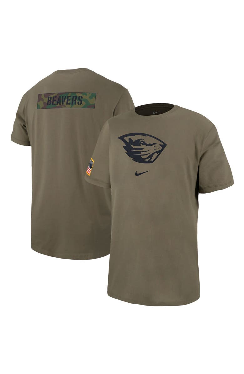 Nike Men's Nike Olive Oregon State Beavers Military Pack T-Shirt, Main, color,