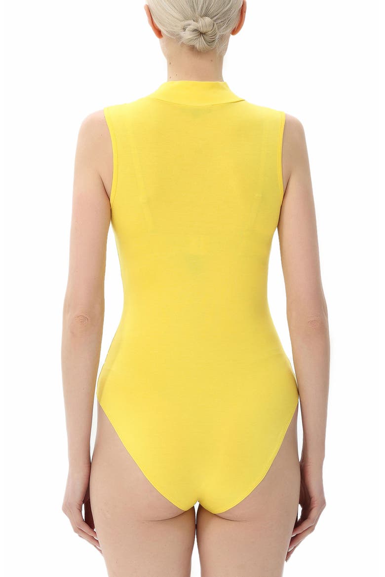 Turtleneck Sleeveless Bodysuit, Alternate, color, Yellow