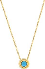 EFFY Gold Plated Sterling Silver Turquoise Pendant Necklace