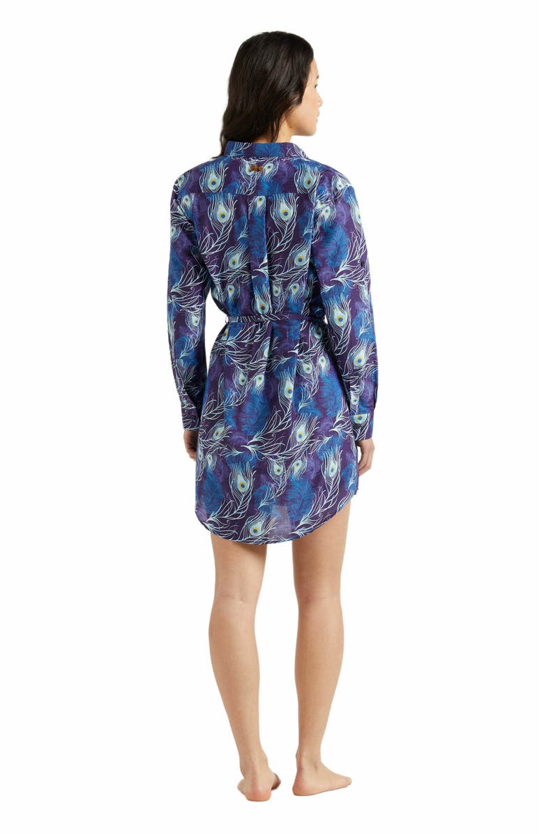 Vilebrequin Women's Eyes Of The Wind Cotton Silk Shirt Dress, Alternate, color, Minuit