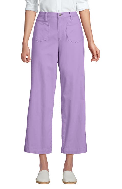 High Rise Patch Pocket Chino Crop Pants