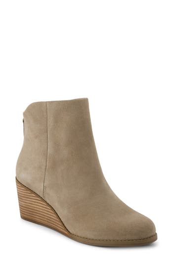 Toms Casey Leather Wedge Boot In Neutral