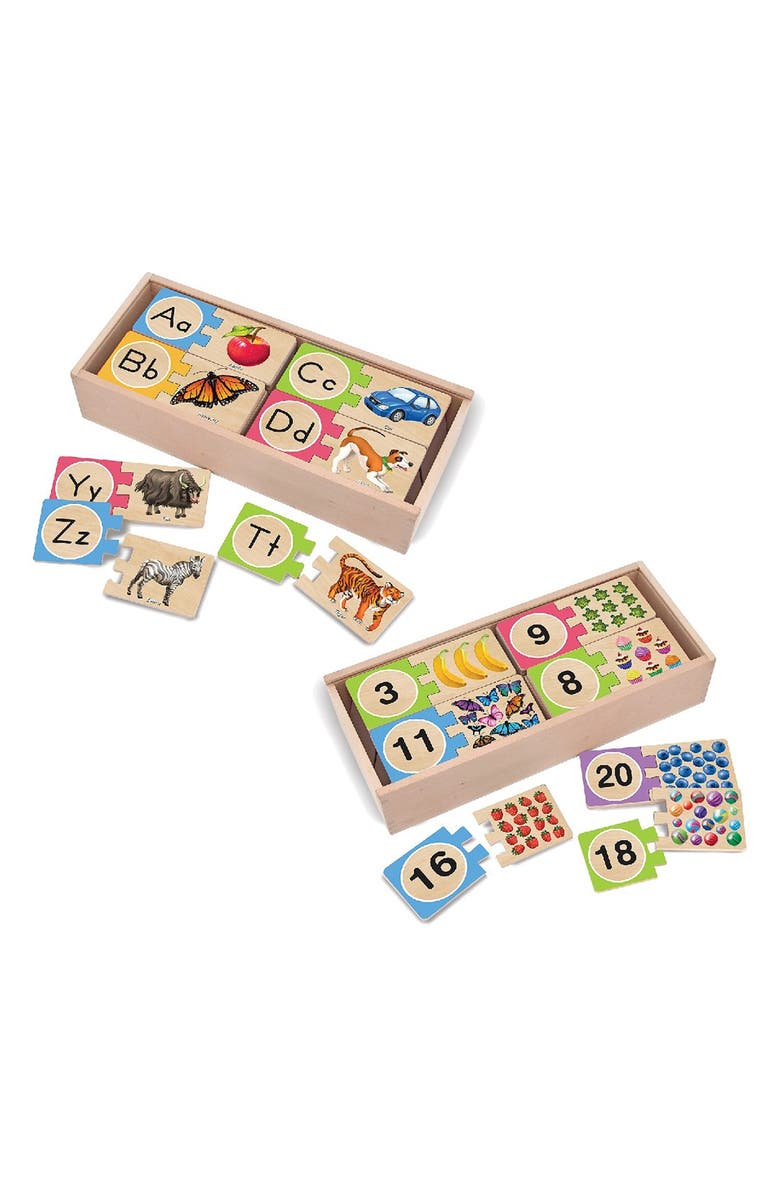 Melissa & Doug Letters and Numbers Puzzles, Alternate, color,